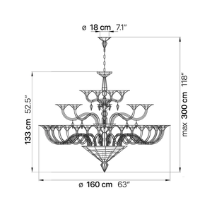 Dedalo 28-Arm Chandelier