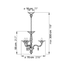 Load image into Gallery viewer, Dedalo 3-Arm Chandelier