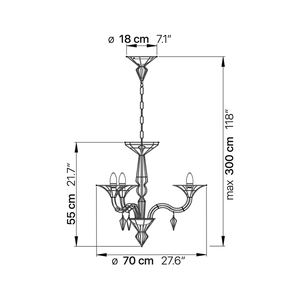 Dedalo 3-Arm Chandelier