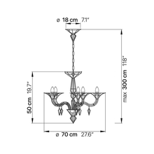 Load image into Gallery viewer, Dedalo 5-Arm Chandelier