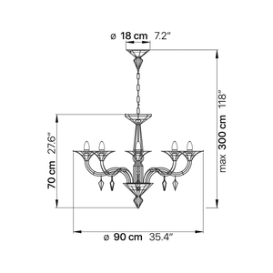 Dedalo 8-Arm Chandelier